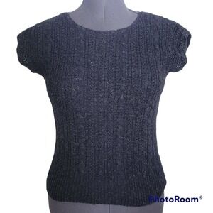 Women's Size Medium Knit Short Sleeve Blouse Top Shirt - Rafaella
